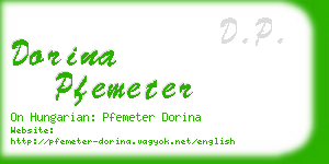 dorina pfemeter business card